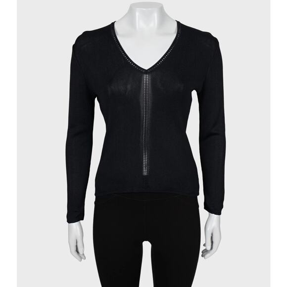 Paco Rabanne Black Viscose Knit Pullover - Sz. 38/ M - Picture 1 of 4